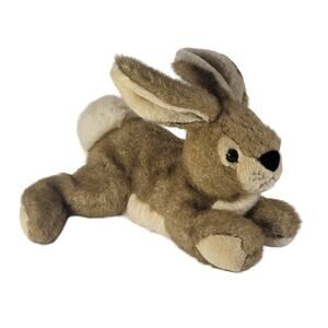 Realistic Brown Tan Rabbit Plush Bunny Stuffed Animal 11" long